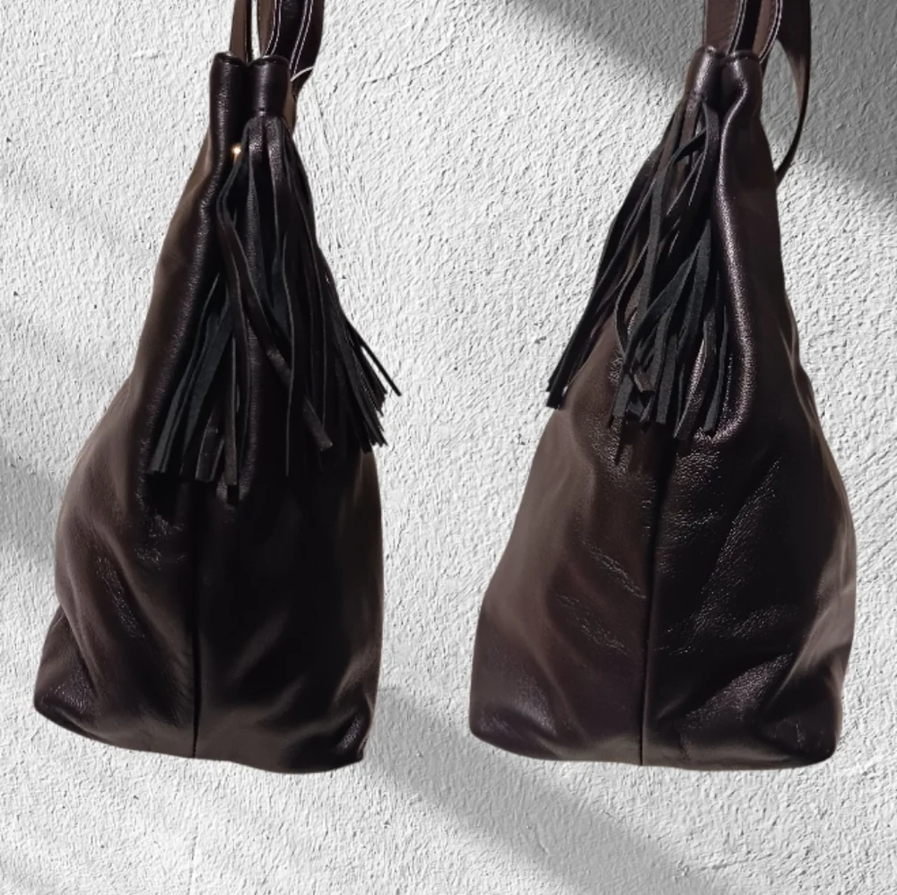 DANIER Fringe Leather Satchel Bag